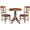 International Concepts Round 30 in Rd Top Pedestal Table, 2 San Remo Chairs, Distressed Oak, 30 in W, 30 in L, 29.1 in H K42-30RT-C10-2 - alternate 1